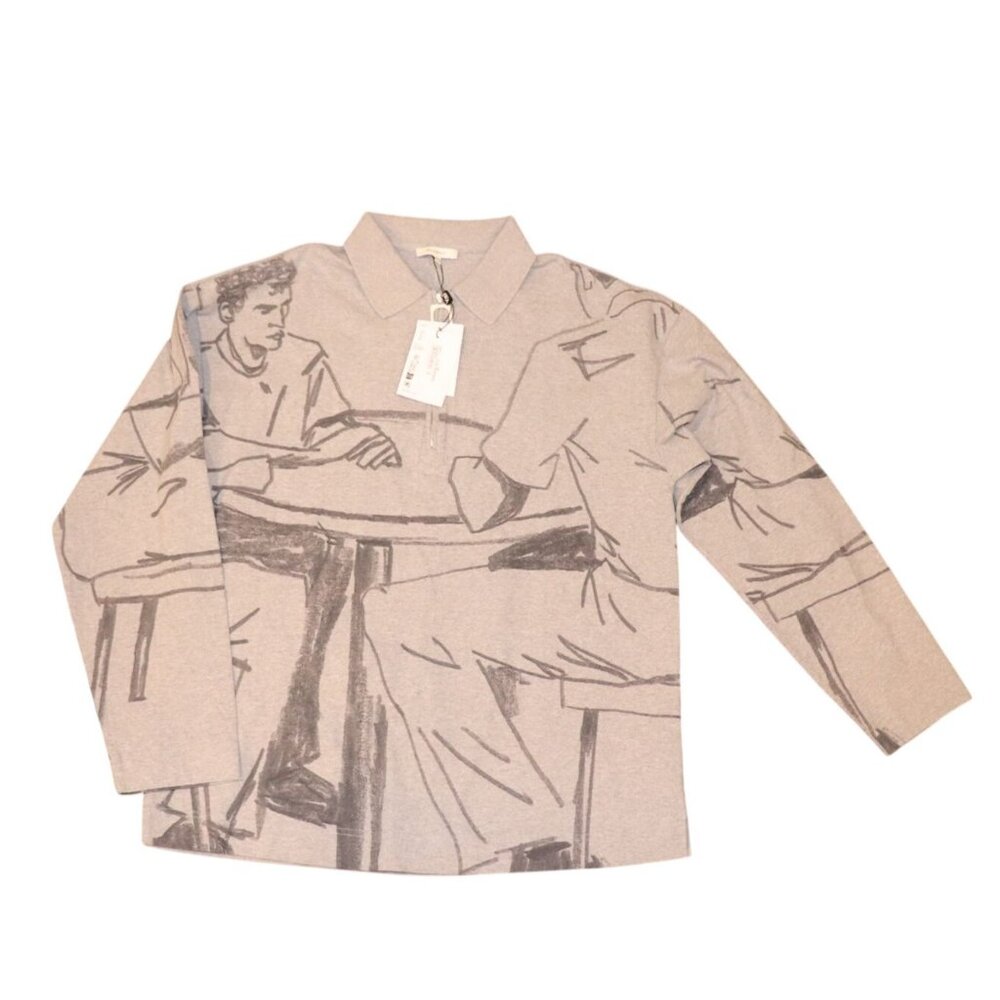 JW Anderson Mens Printed Rugby Polo Sweatshirt, Small NWT